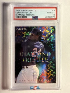1996 Fleer Update Diamond Tribute #3 Ken Griffey Jr Mariners HOF PSA 8 - Picture 1 of 2
