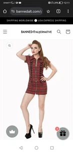 Banned Alternative Zip-up Belted Mod Dress - Picture 1 of 7