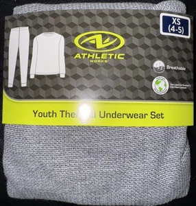 Athletic Works Youth XS (4-5) Thermal Underwear Set Breathable Warmth Grey - Picture 1 of 2