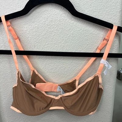 Smoothez by Aerie Bra Beige Full Coverage Unlined Underwire 34B Brown Orange New - Image 1 of 4