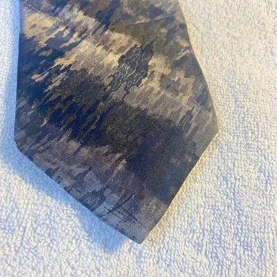 Corbata Louis Roth Para Hombre Hecha en Seda Italia Azul Gris Patrón Abstracto Formal Elegante Foto 1 de 4