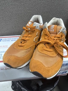New Balance W574OWS Größe 8,5 Damen-Sneaker leicht gebraucht orange rostfarben - Bild 1 von 16