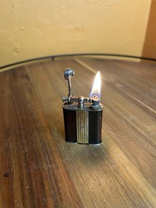 Vintage The Golden Wheel Tortoise Tone Lift Arm Lighter - Picture 1 of 4