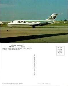 Foto postal de aviación Ozark Air Lines DC-9-15 flota Ozark más pequeña Missouri - Imagen 1 de 1