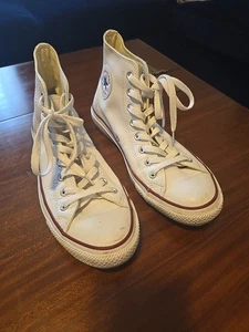 Converse 132169C Unisex White Leather Chuck Taylor Hi Tops Mens 8 Wmns 10 - Picture 1 of 16