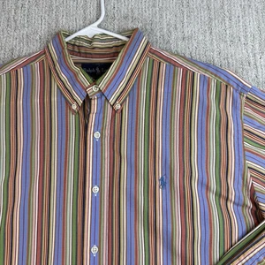Polo Ralph Lauren Button Down Shirt Men’s Size XL Colorful Striped - Picture 1 of 6