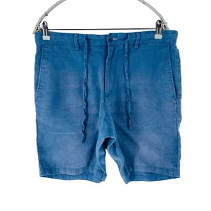 GANT Blue Relaxed Fit Sun Faded Linen Shorts Size M - Picture 1 of 13