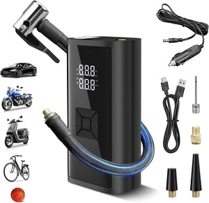 POCKET AIR Car Tire Inflator Portable Air Compressor by Bullseye Pro, Rechargeab - Picture 1 of 24