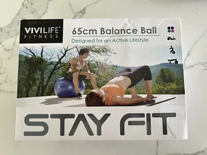 Vivilife Fitness 65 Cm Exercise Yoga Balance Ball with Pump, Brand New - Picture 1 of 4