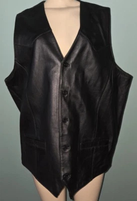 Chaleco de cuero negro Cripple Creek para hombre talla 2XL alto Foto 1 de 4