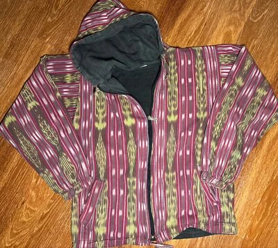 Nike Multicolor Reversable Zip Up Hoodie Purple Green Boho Unisex M - Image 1 of 4