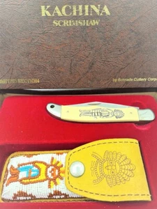 NAVAJA PLEGABLE DE BOLSILLO EDICIÓN LIMITADA RARA SCHRADE CUTLERY EE. UU. - KACHINA - Imagen 1 de 6
