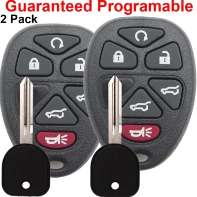 2 For 2007-2014 Chevrolet Tahoe Suburban GMC Yukon Remote Car Key Fob +key - Image 1 of 4