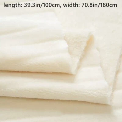 Striped Thick Flannel Fabric Cloth Plush Furry Cosy Pajama Beddings Blanket Trim - Image 1 of 4