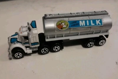 Micro Machines 1980's Galoob Semi Truck Tractor Trailer  Milk Truck  - Image 1 of 4