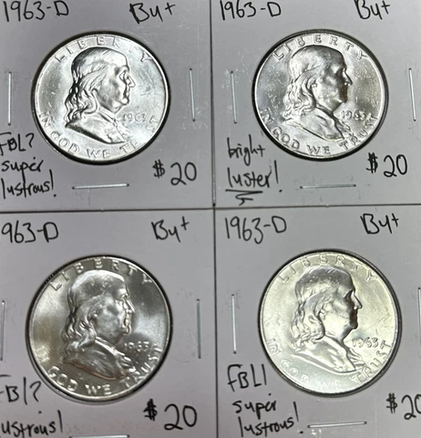 1963 D Franklin Half Dollar Gem BU Cover