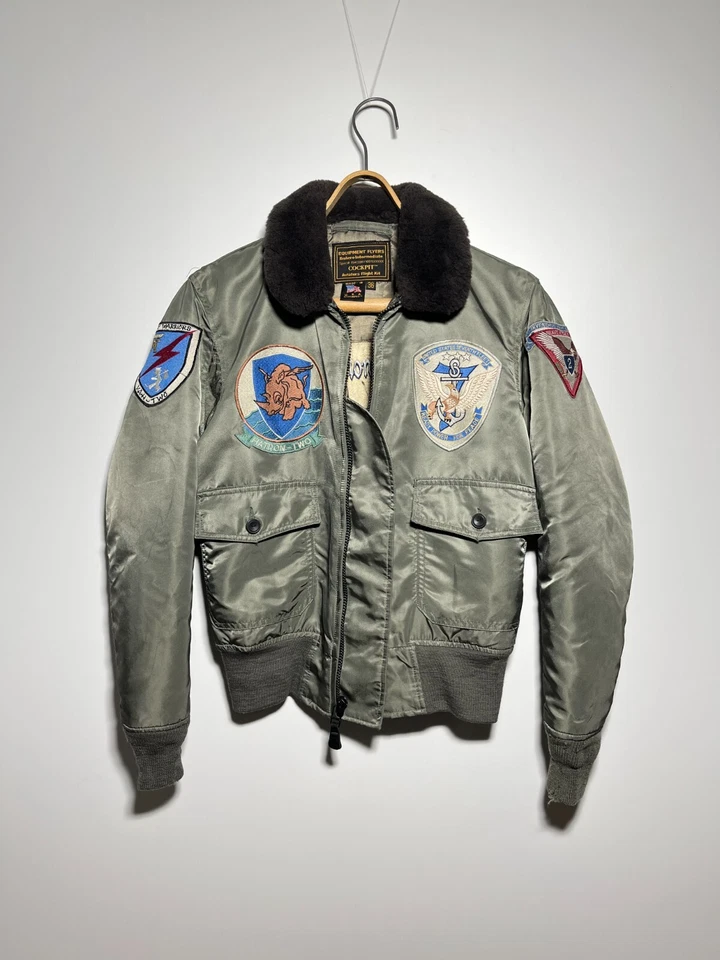 Cockpit USA G-1 Flight Nylon Bomber Jacket With Patches Size 36 - Image 1 of 4
