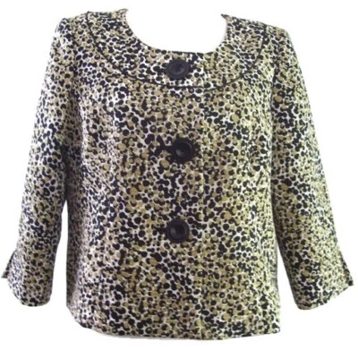 Traje Chaqueta Liz Claiborne Petites Mujer Negro Dorado Lunares TALLA 14P Pascua Foto 1 de 4