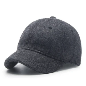 Wollmütze kurze Krempe Trucker Freizeit Outdoor verstellbar Damen Herren Baseballkappe - Bild 1 von 9