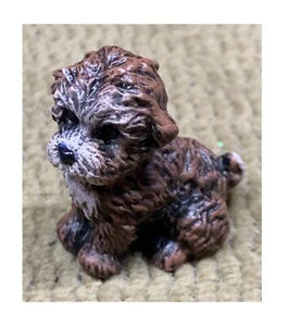 1990er VINTAGE HANDBEMALT VON LB MINIATUR KLEINE WELPE/HUND FIGUR - Bild 1 von 6