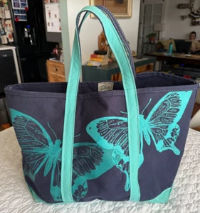 Vintage L.L. Bean Boat & Tote Bag Rare Butterfly Bag Large Made in USA - Picture 1 of 8