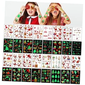 luminous Christmas Temporary Tattoos for Kids - 240 Pieces 16 Sheets 230 PCS - Picture 1 of 8