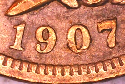 1907 Indian Head Penny Doubling DDR Error; Vintage Old Coin for Collection (2a) - Image 1 of 4