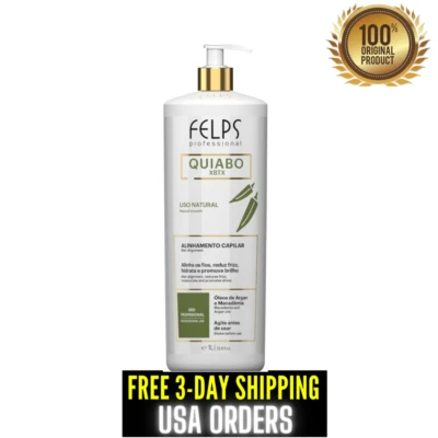 Felps Okra Quiabo Brazilian Progressive Brush Keratin Thermal Sealing 1L 3Day US - Image 1 of 4
