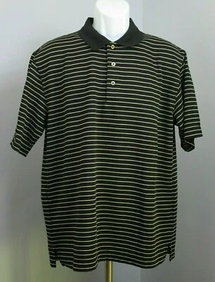 Рубашка поло для гольфа мужская Grand Slam черная L грудь 44 в полоску короткий рукав 206-25427 - Изображение 1 из 4