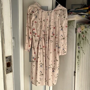 Madewell Spring Dress Peach w/ Floral | Knee Length | Small | $128 NEW w/ TAGS - Picture 1 of 12