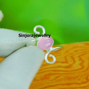 Pink Chalcedony Gemstone 925 sterling silver handmade Gift Ring US size 5 to 10 - Picture 1 of 4