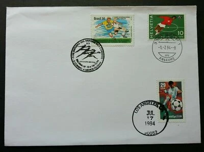 [SJ] Switzerland Brazil USA Joint Issue World Cup Football 1994 (Joint FDC) - Image 1 of 4