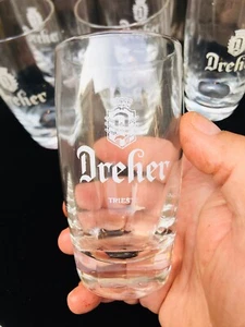 50s SERVICE LOT 5 GLASSES OF BEER DREHER TRIESTE OLD GLASSES OF BEER - Picture 1 of 2