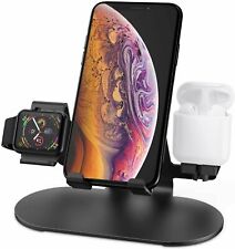 Multi-function Apple Charging Watch Stand for Apple Watch/ iPhone/ iPad - Black 