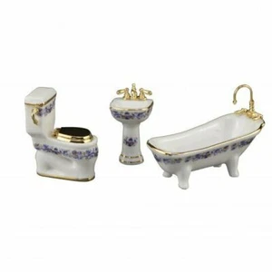 Blue Onion Bathroom Set Half Scale by Reutter Porcelain - Picture 1 of 1