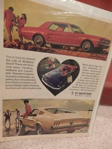 VINTAGE ORIGINAL AD 1967 MUSTANG BRED FIRST TO BE FIRST 10 X 13 INCHES 11/1/66 - Picture 1 of 2