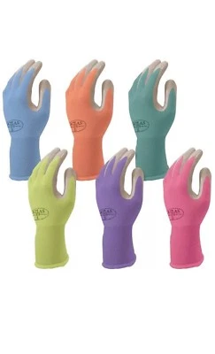 6 Pack Atlas Glove NT 370 Atlas Nitrile Garden Gloves Medium Assorted Color New