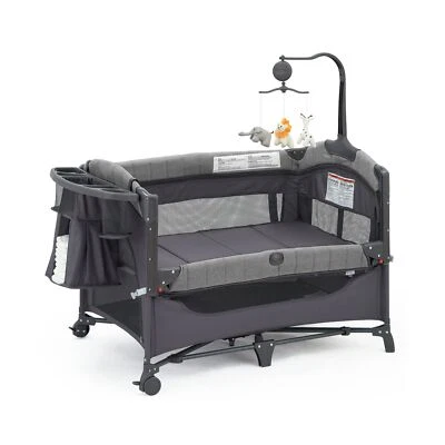 QUTANIX Comodino Culla per Bambini, Confezione da 5 in 1 e Gioca con Full... - Immagine 1 di 4