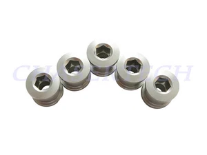 New MTB Road Bike Alloy 7075 Double Speed 8.5mm Chain Ring Bolt Nut Set Silver - Picture 1 of 1