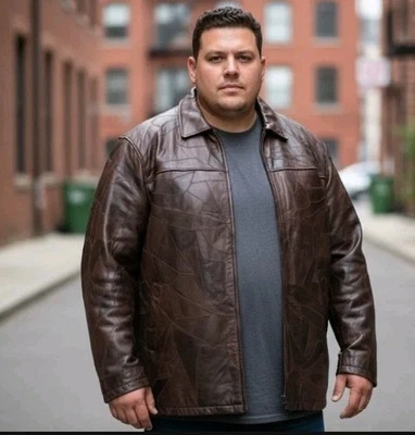 Chaqueta de cuero vintage LEGACY original ropa de cuero marrón retazos para hombre talla 3XL Foto 1 de 4