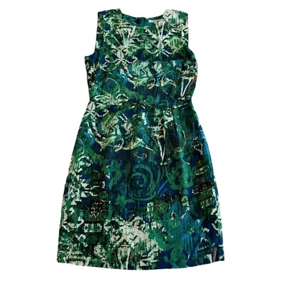 Vestido de seda Adrienne Vittadini para mujer 8 verde fiesta funda negocios  Foto 1 de 4