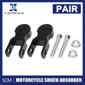 Pair 5cm Universal Motorcycle Rear Shock Absorber Riser Height Extension Black - Picture 1 of 6