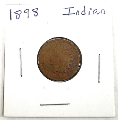 Indian Head Penny One Cent 1898 Antique VTG Coin Flip Collector Resell 266 B131 - Image 1 of 4