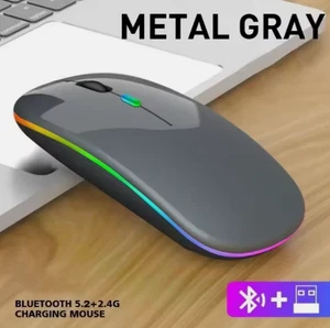 Souris sans fil RGB 2,4 GHz double mode clic silencieux pour PC souris sans fil - Photo 1/1