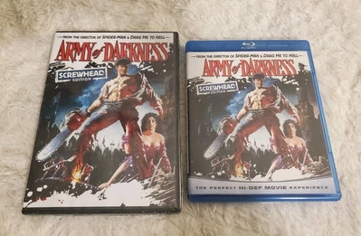 ARMY OF DARKNESS Screwhead Edition DVD & BLU RAY Lot HORROR Bruce Campbell - Image 1 of 4