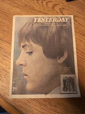 昨天列侬和麦卡特尼披头士复古乐谱 1965 年麦克伦音乐 — 第 1/4 张图片