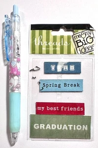 Threads Fabric Labels Spring Break Graduation Stickers Scrapbooking Card Making - Picture 1 of 1