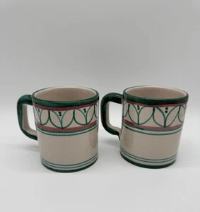 2 Vintage Corsi De Fiori Coffee Cups/mugs Hand painted Rare Pattern Italy - Picture 1 of 10