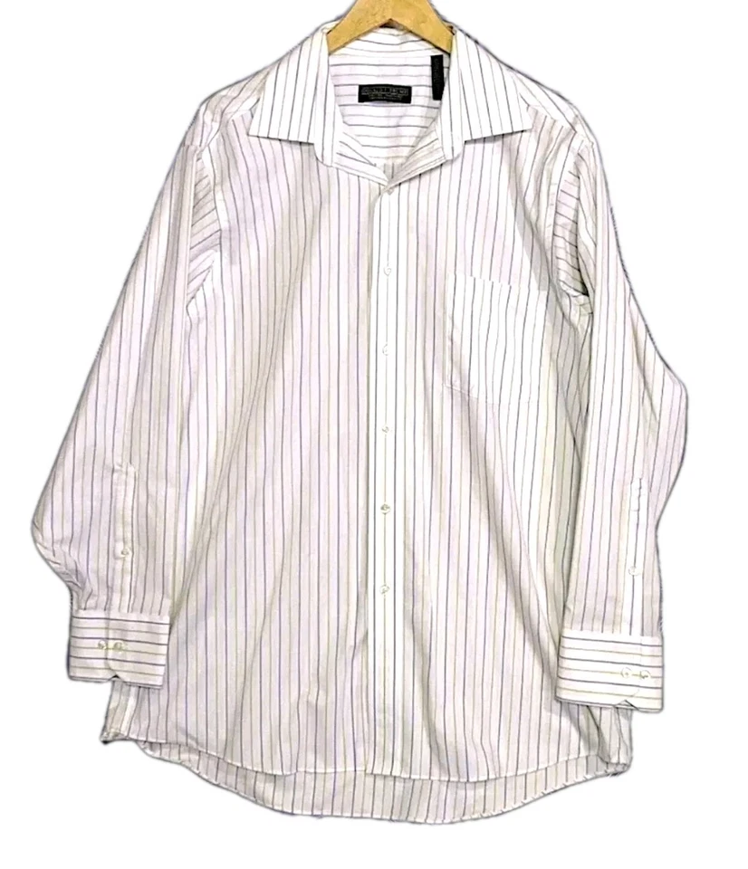 Camisa de vestir vintage a rayas de la colección Donald Trump Signature talla 16,5 32/33  Foto 1 de 4