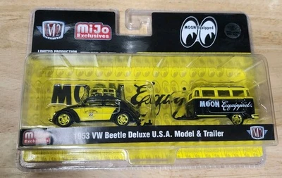 M2 Machines 1953 VW Beetle USA Model & Trailer Mooneyes MIJO Exclusives Chase - Image 1 of 4